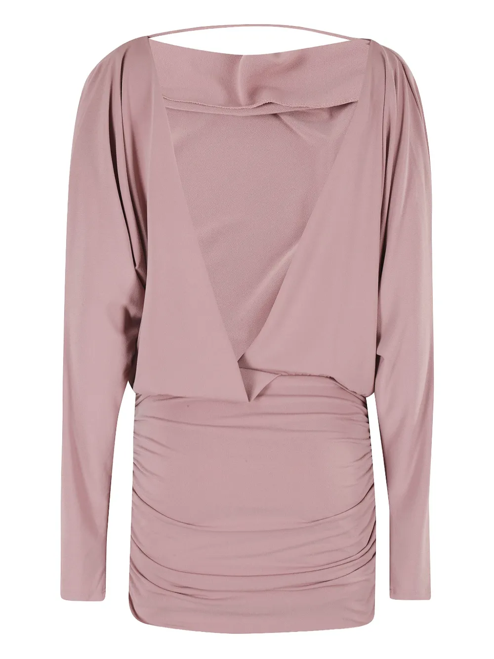 THE ANDAMANE draped three-quarter-sleeve dress - Roze