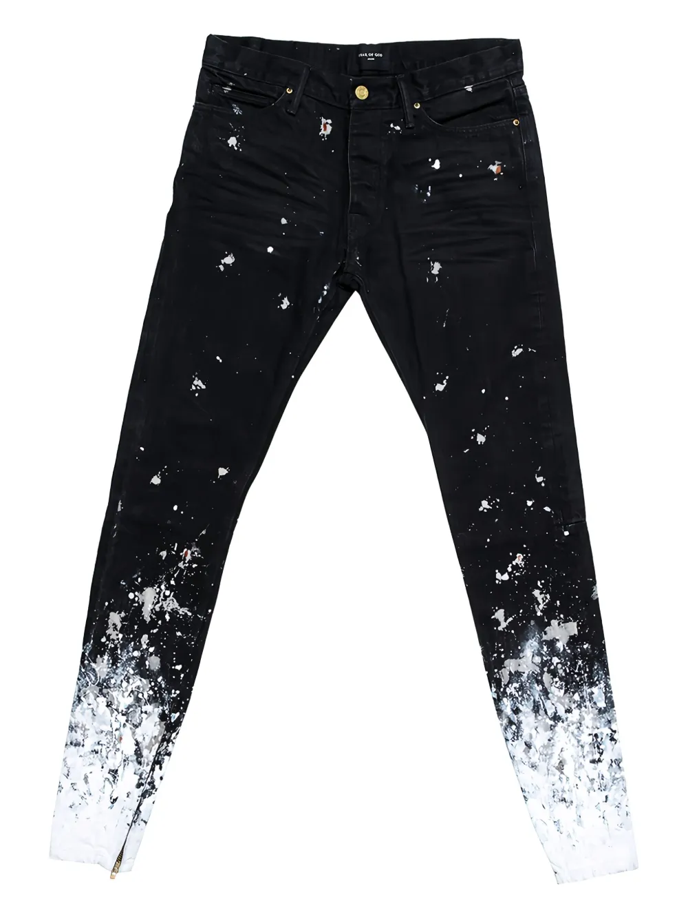 Fear Of God paint-splatter straight-leg jeans | Black | Image 1