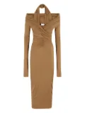 THE ANDAMANE halter-neck draped dress - Brown