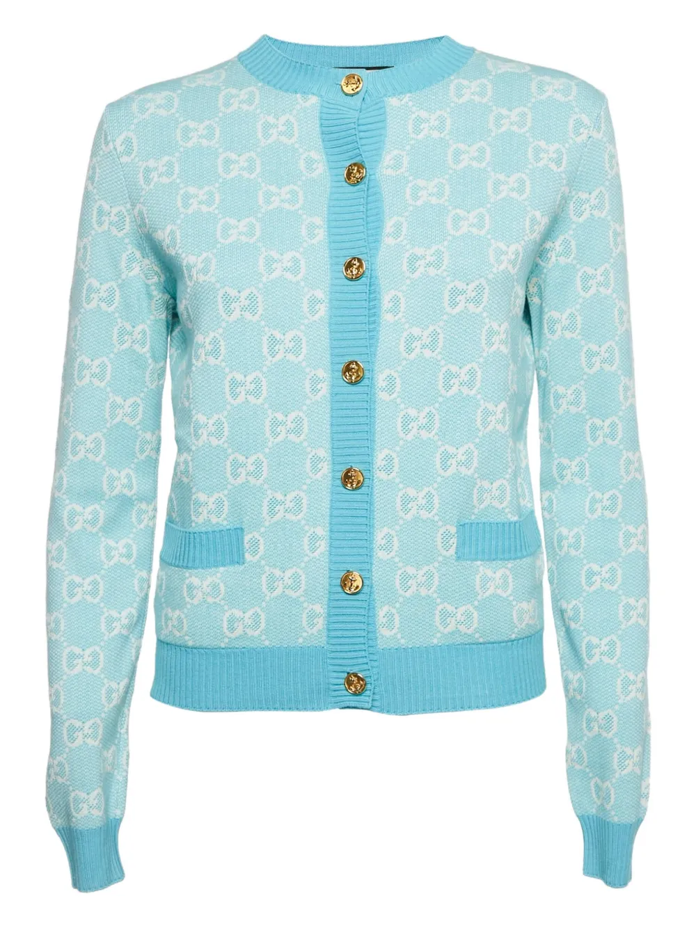 Gucci Pre-Owned monogram jacquard cardigan | Blue | Image 1