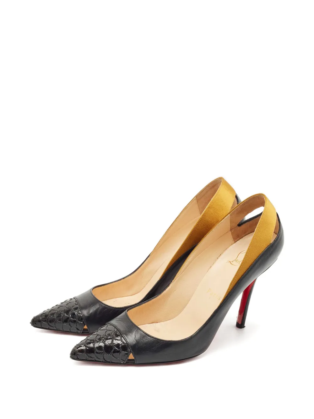 Christian Louboutin Pre-Owned 105 mm leren pumps met puntige neus - Zwart