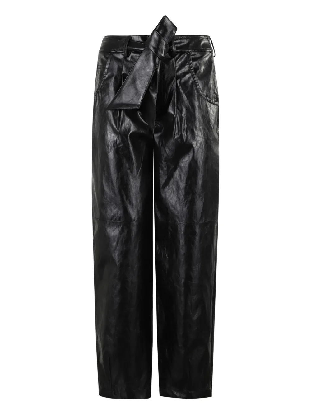Federica Tosi belted pleated trousers Zwart