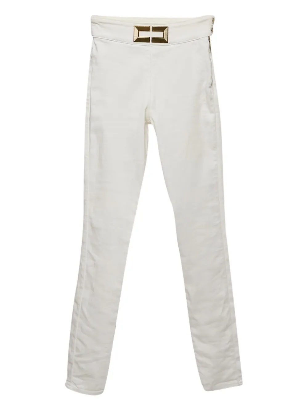 Elisabetta Franchi Jeans con placca logo - Bianco