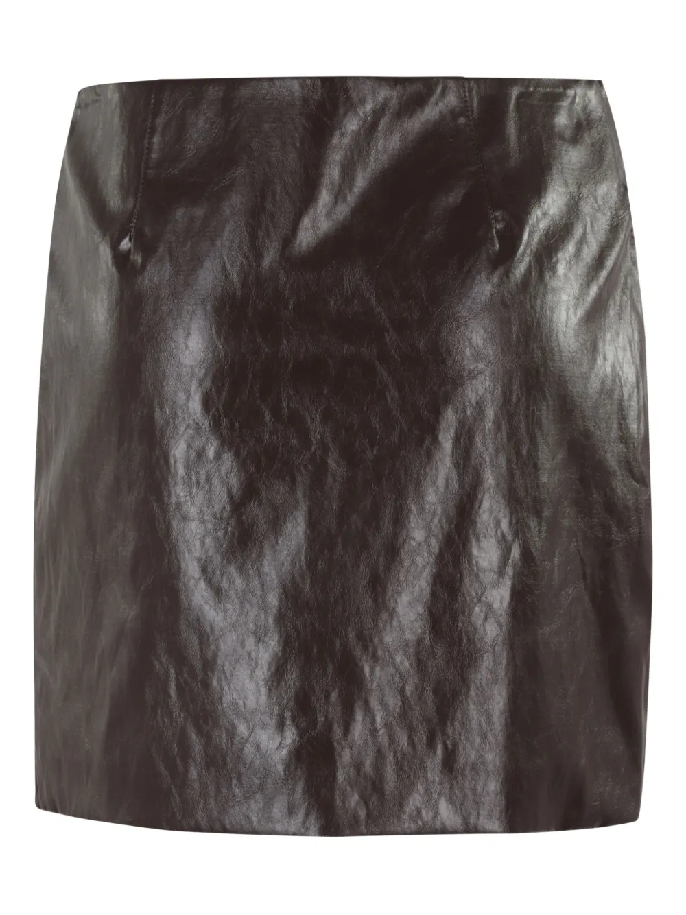 Federica Tosi draped leather-effect mini skirt Bruin