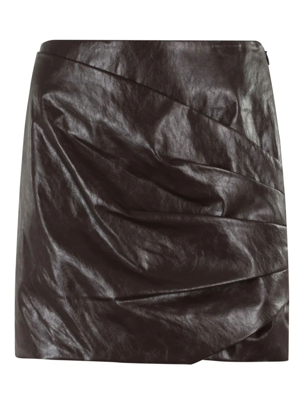 Federica Tosi draped leather-effect mini skirt Bruin