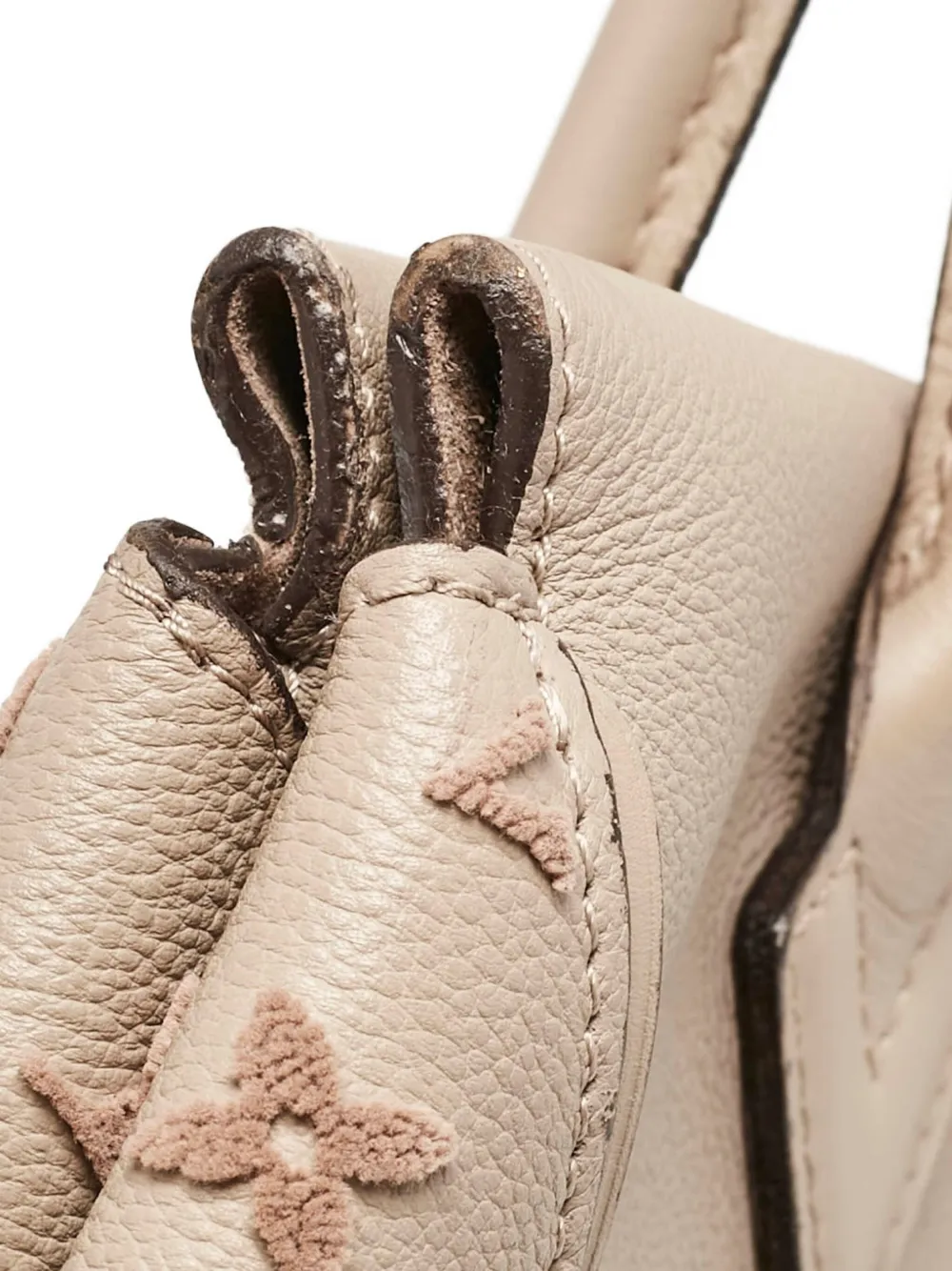 Pre-owned Louis Vuitton Monogram-embossed Leather Handbag In Neutral