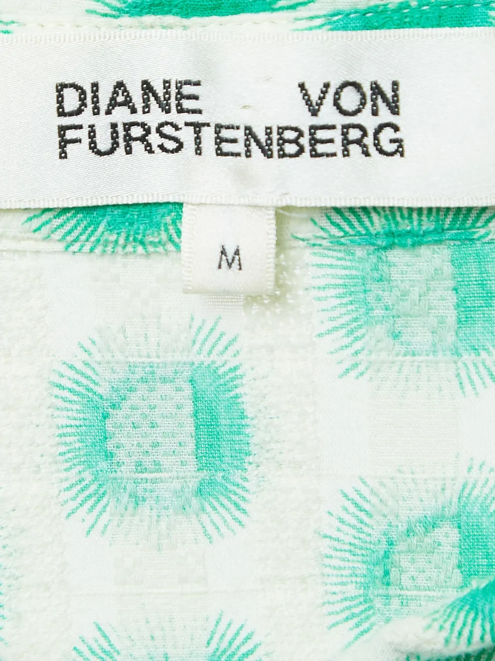 Pre-owned Diane Von Furstenberg Vintage Sunburst-print Dress In White