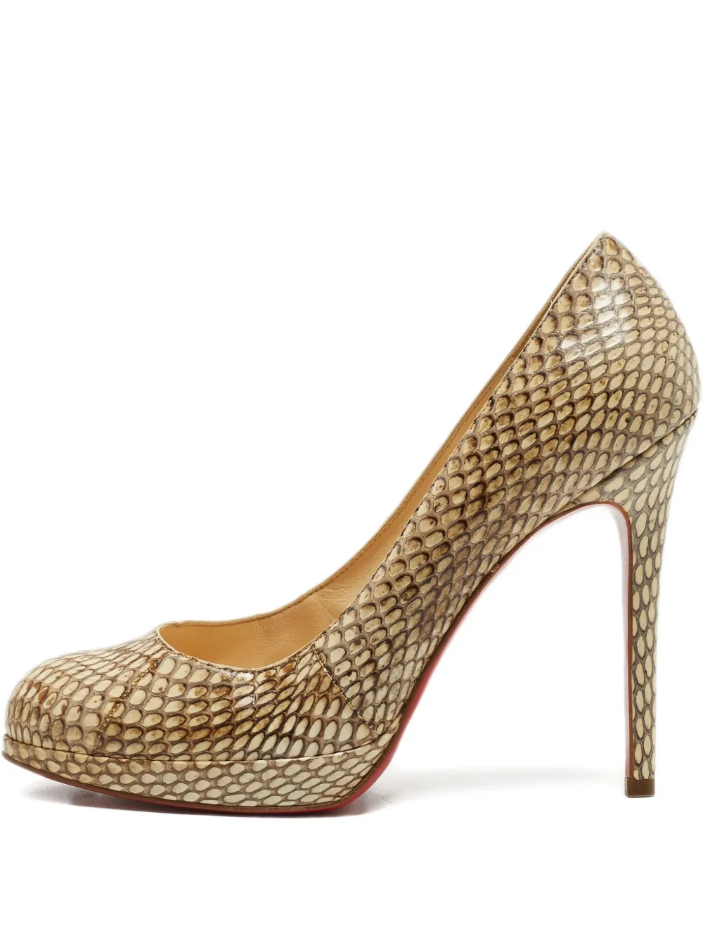 Christian Louboutin Pre-Owned 115mm python-leather pumps | Neutrals | Image 1