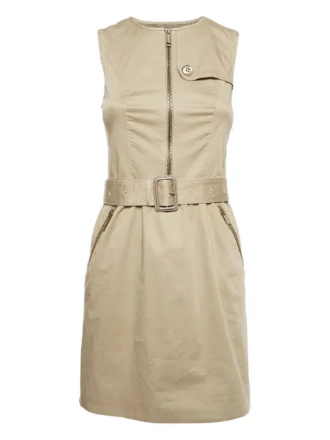 Burberry Pre-Owned vestido corto con cinturón y cierre