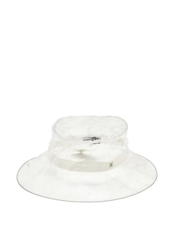 CHANEL Pre-Owned Pvc Ribbon Hat White FARFETCH