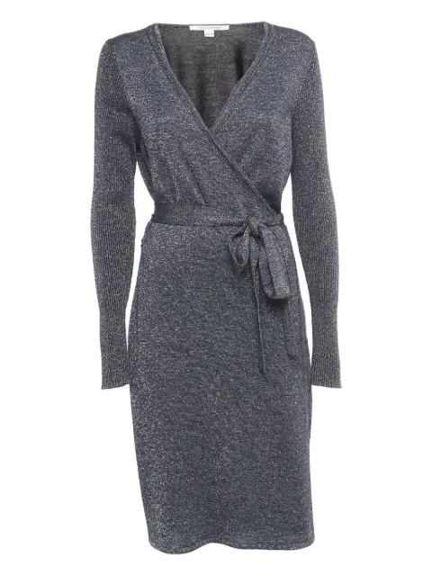 DVF Diane von Furstenberg 2023 metallic wrap midi dress