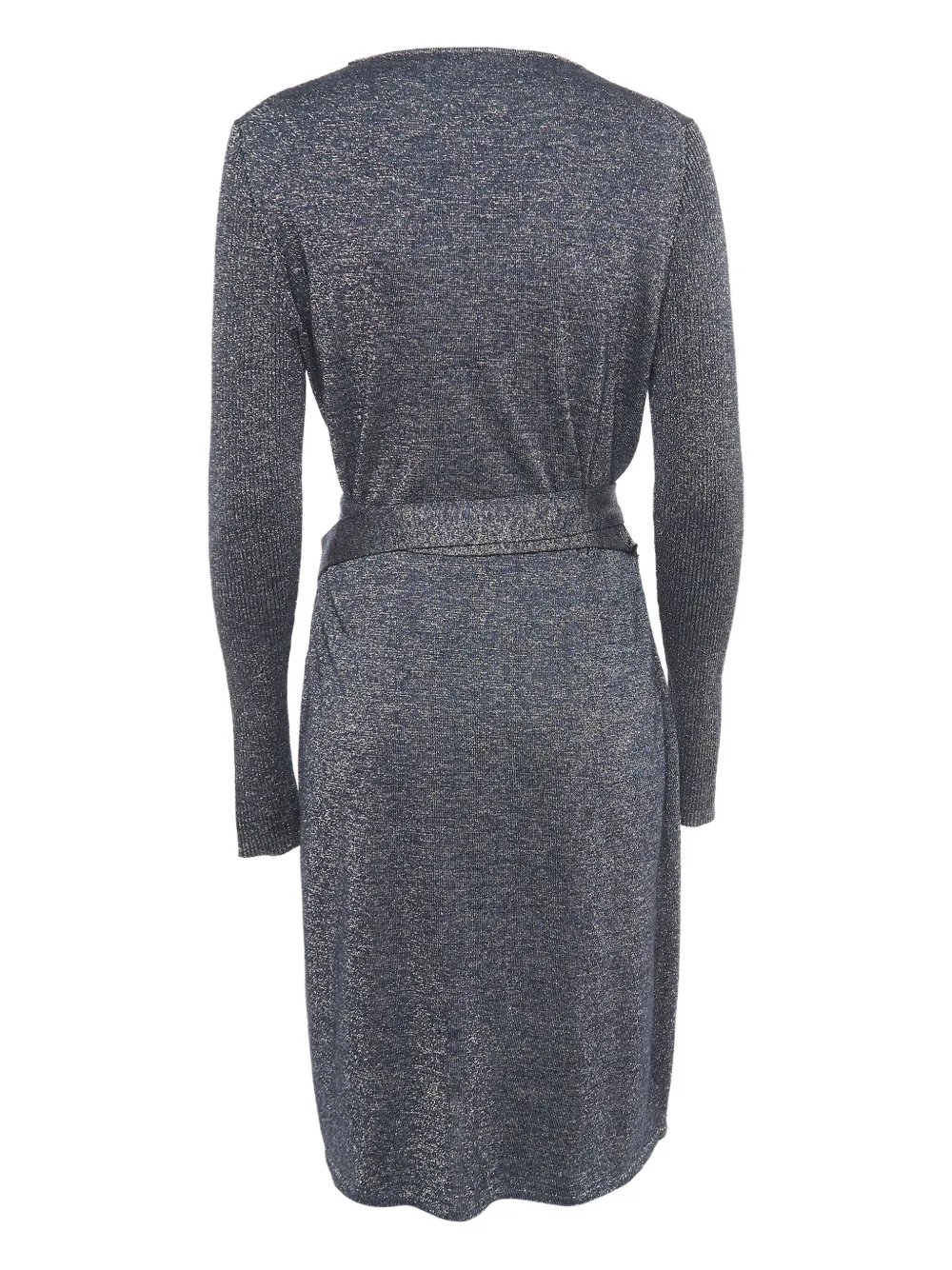 DVF Diane von Furstenberg 2023 metallic midi-wikkeljurk - Blauw