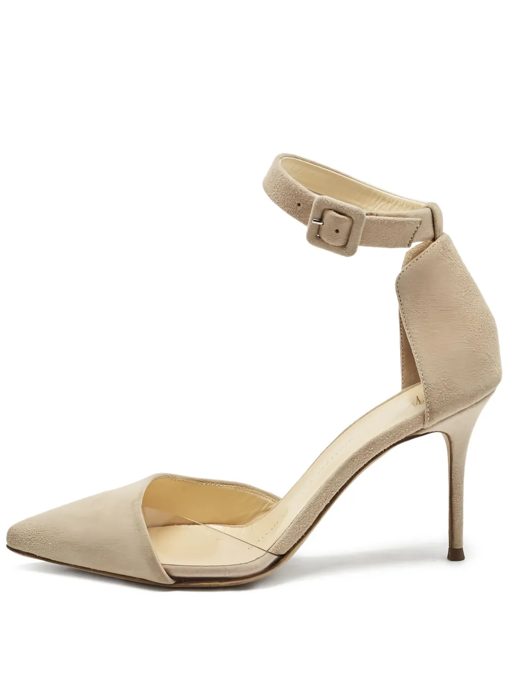 Giuseppe Zanotti Vintage 85mm suede ankle-strap heeled pumps – Neutrals