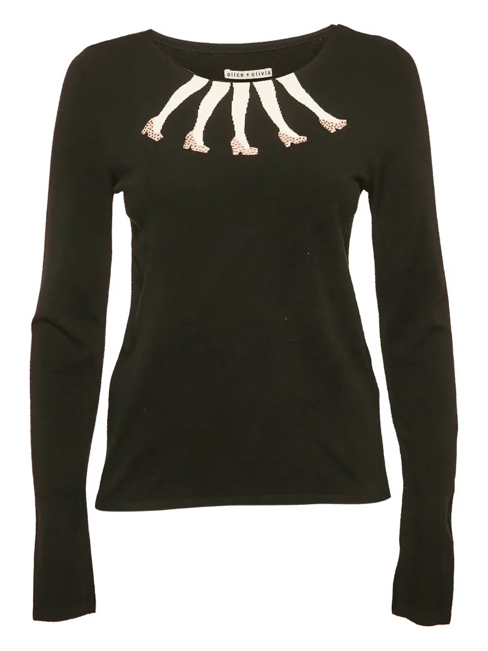 alice + olivia intarsia-legs sweater | Black | Image 1