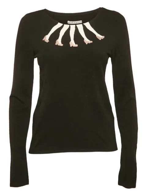 alice + olivia intarsia-legs sweater