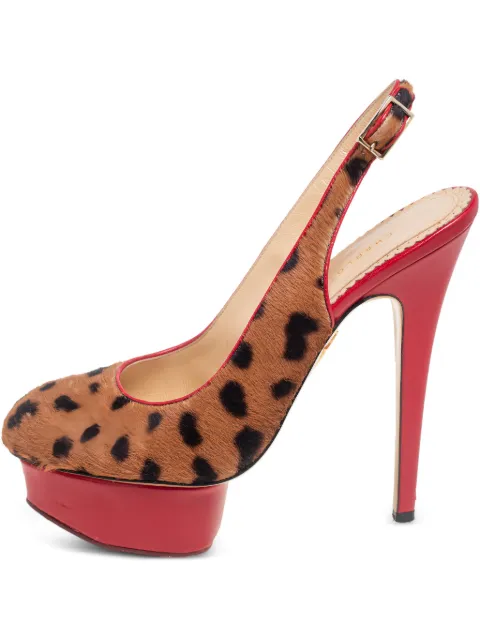 Charlotte Olympia 145mm leopard-print slingback pumps