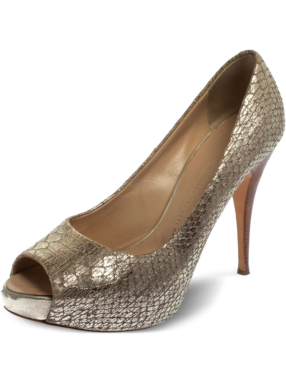 Giuseppe Zanotti Vintage 100 mm leren pumps met hak - Beige