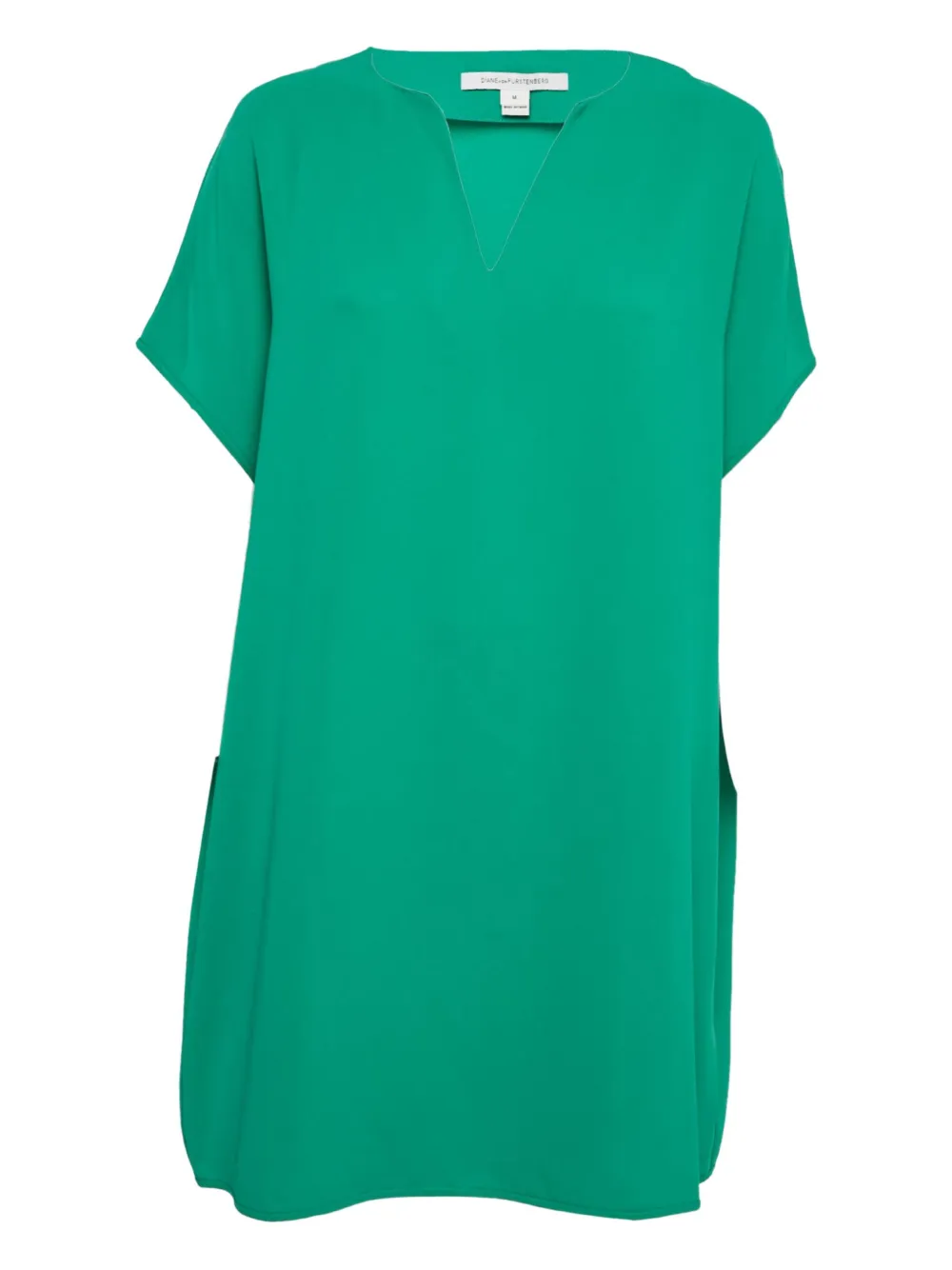 Diane Von Furstenberg Vintage V-neck short-sleeves mini dress | Green | Image 1