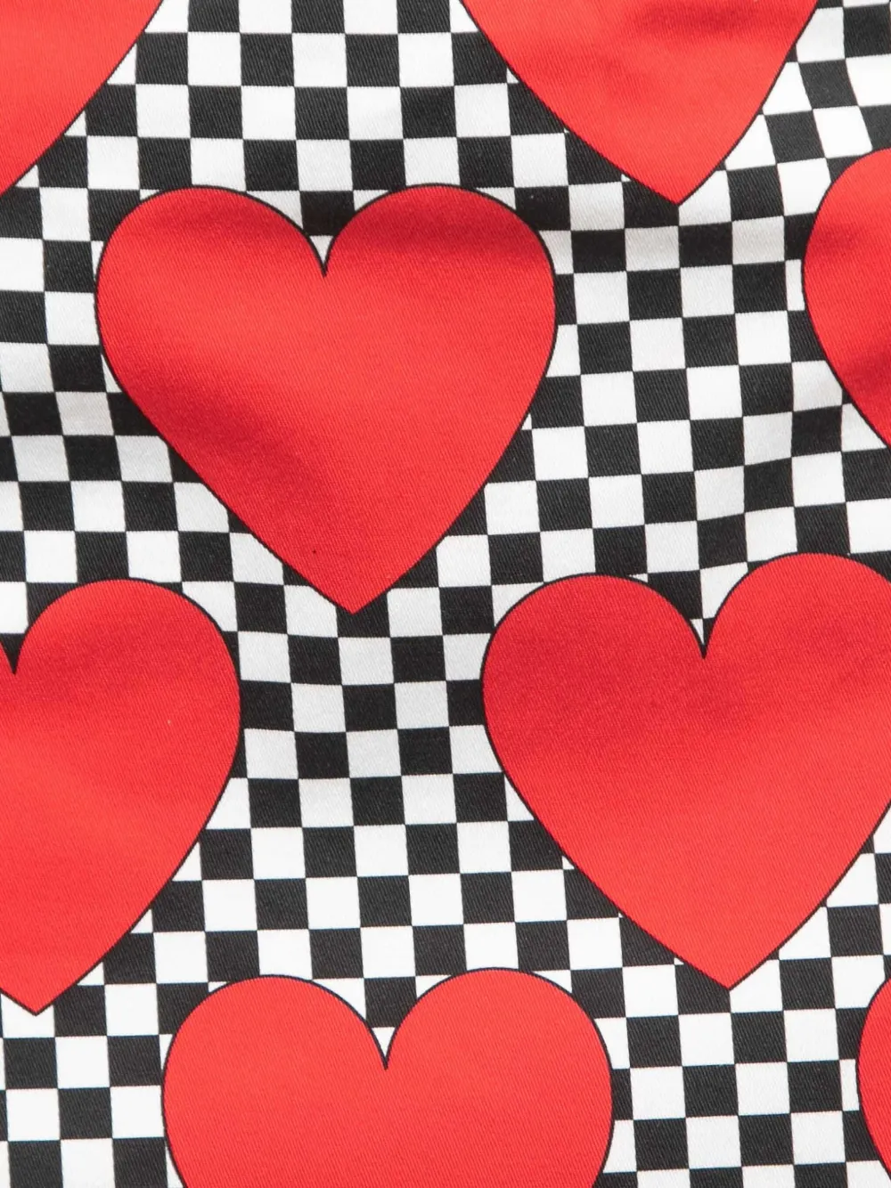 Pre-owned Moschino 2024 Hearts Checkered Skirt In Black