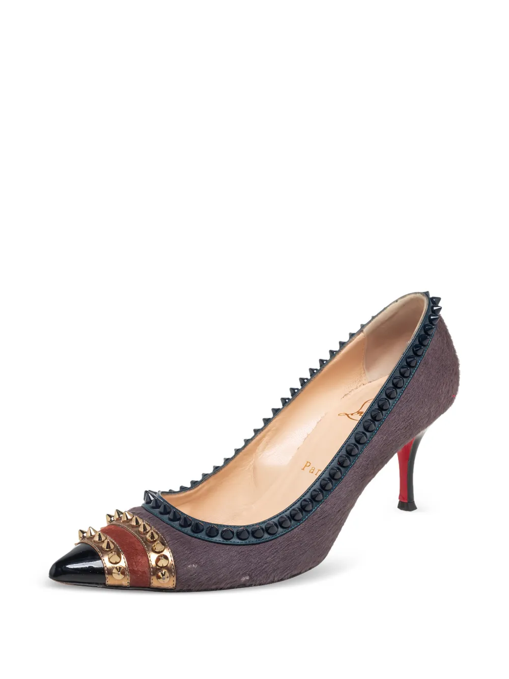 Christian Louboutin Pre-Owned 70 mm Malabar Hill pumps met spikes - Grijs