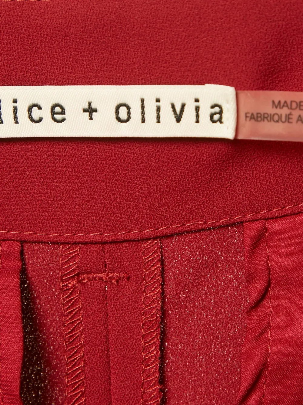 Pre-owned Alice And Olivia Pleated Wide-leg Trousers In Red