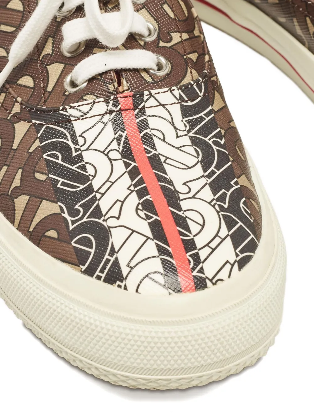 Pre-owned Burberry 2024 Monogram Stripe Sneakers In Brown