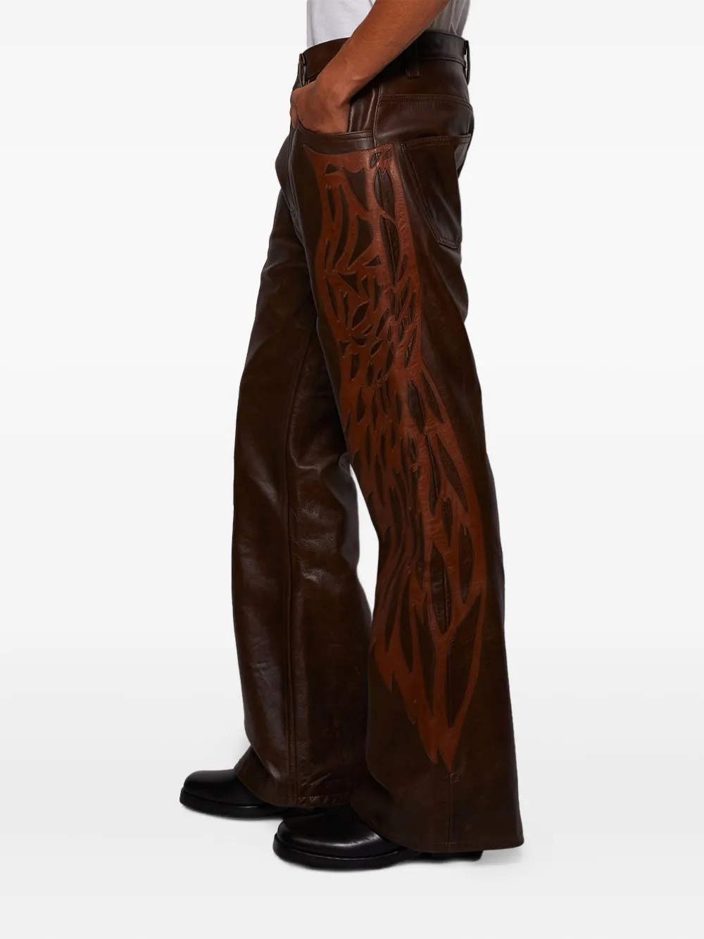  Earthling Vip Leather Trousers - Brown 