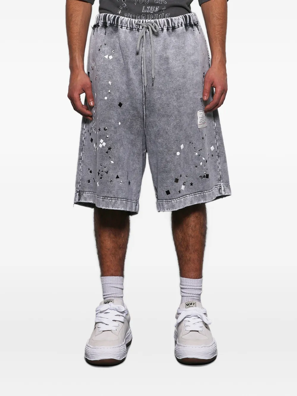 Miharayasuhiro Embellished Shorts In Gray