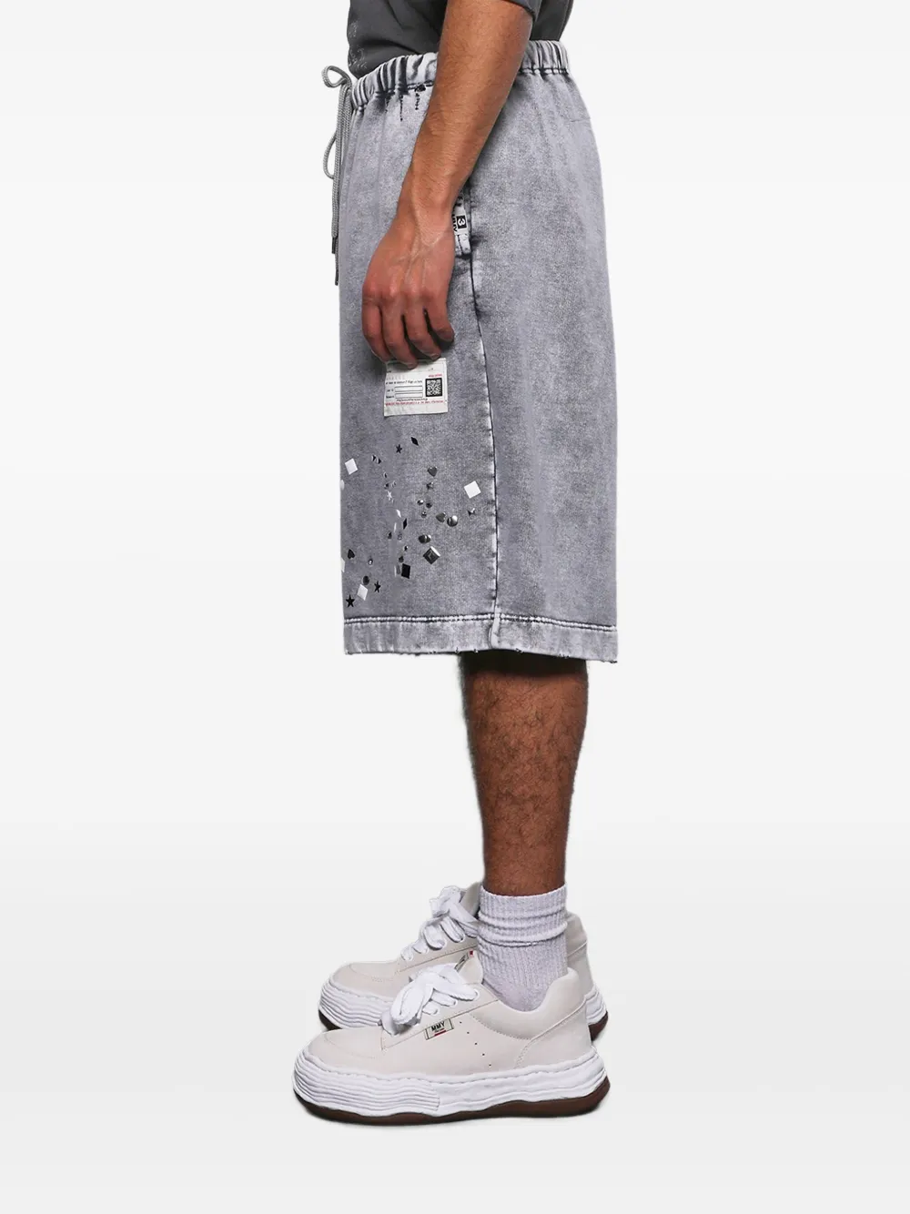 Miharayasuhiro Embellished Shorts In Gray