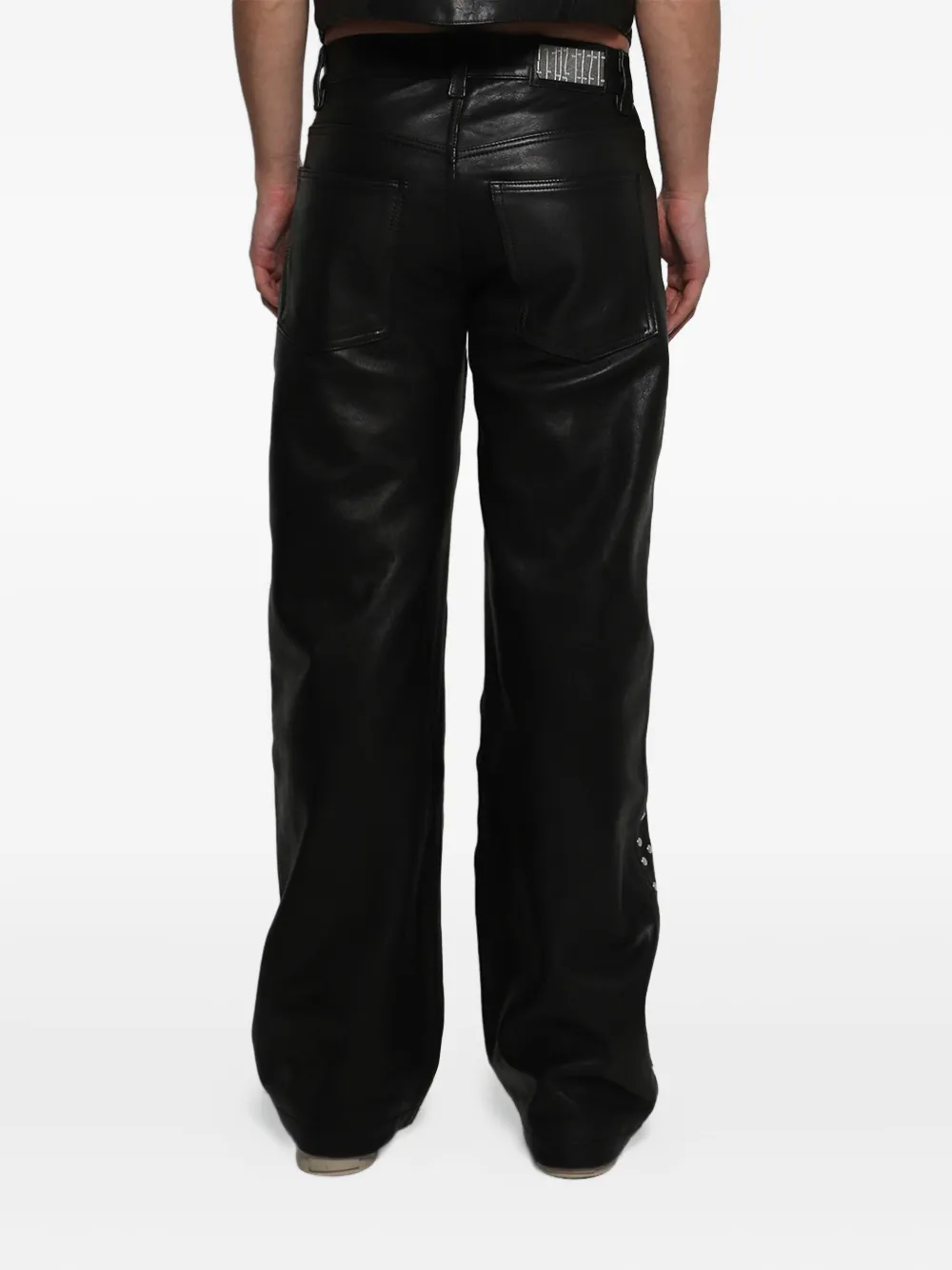 Earthling Vip Leather Studded Trousers In Black