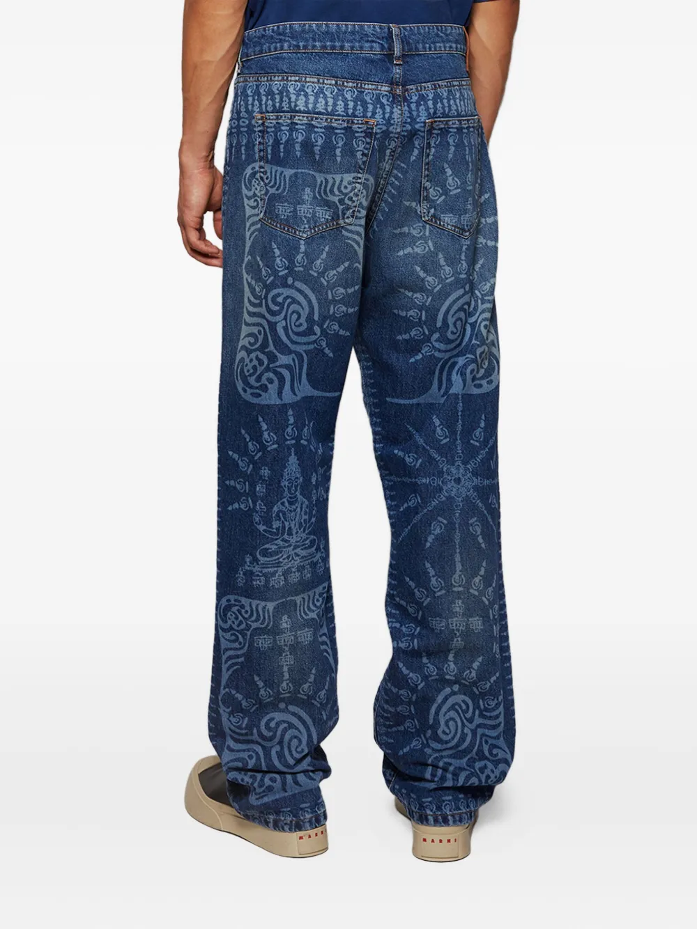 Bluemarble All-over-print Jeans In Blue