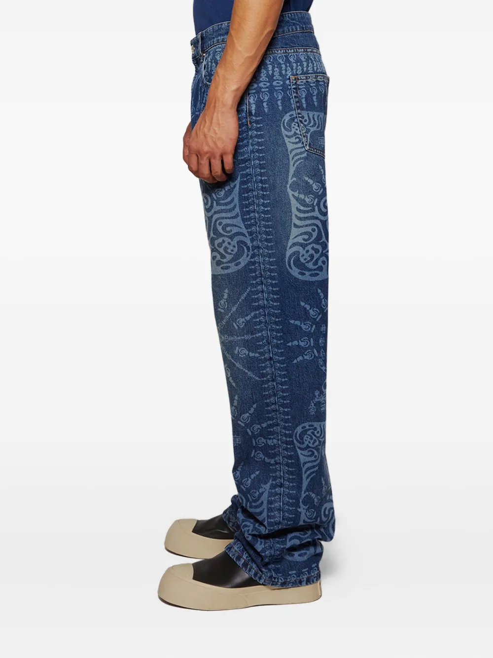 Bluemarble All-over-print Jeans In Blue