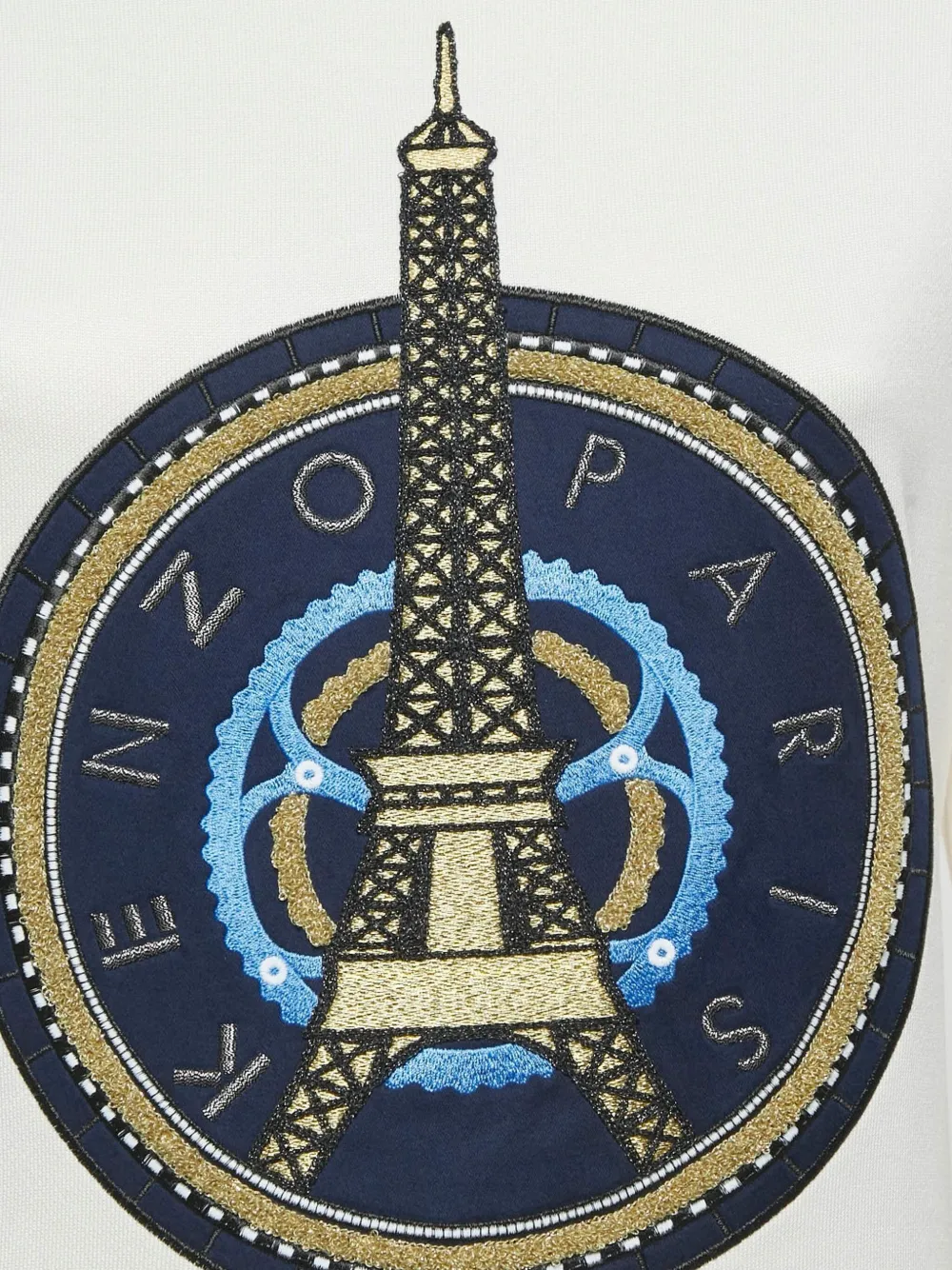 Pre-owned Kenzo Eiffel-tower Printed Sweatshirt In White