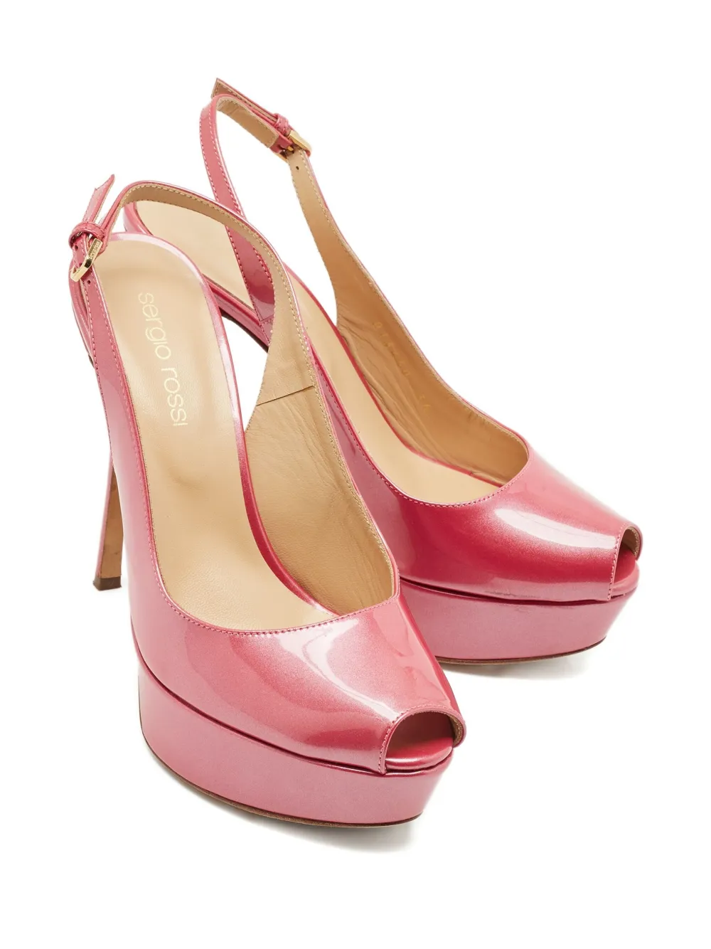 Sergio Rossi Vintage 120 mm pumps met open neus - Roze