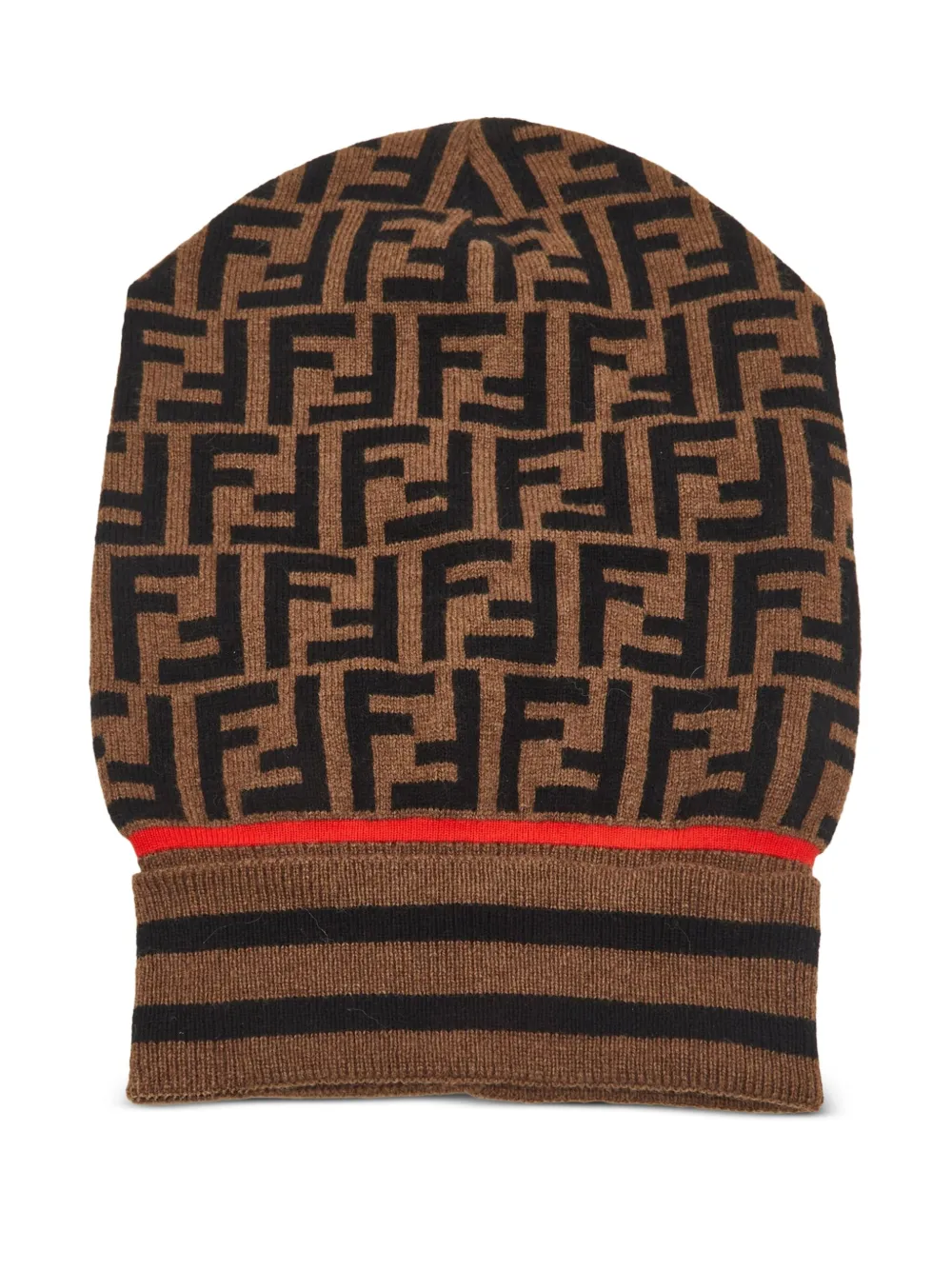Pre-owned Fendi Monogram Beanie In Brown