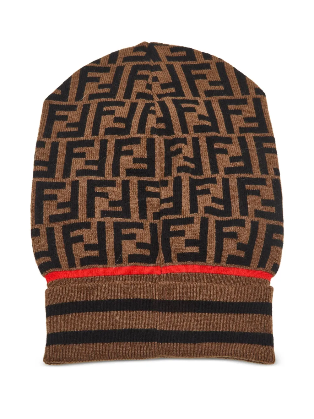 Pre-owned Fendi Monogram Beanie In Brown