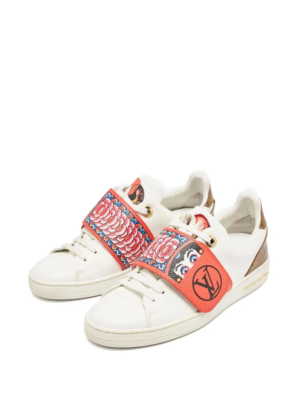 Louis Vuitton Pre-Owned Kyoto sneakers met bloemenbandje - Wit