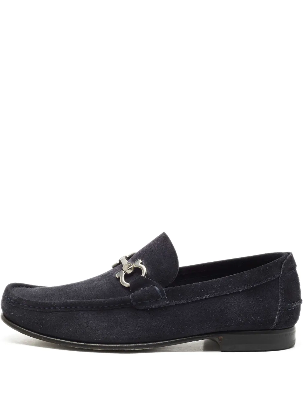 Ferragamo Pre-Owned Gancini suede loafers | Blue | Image 1