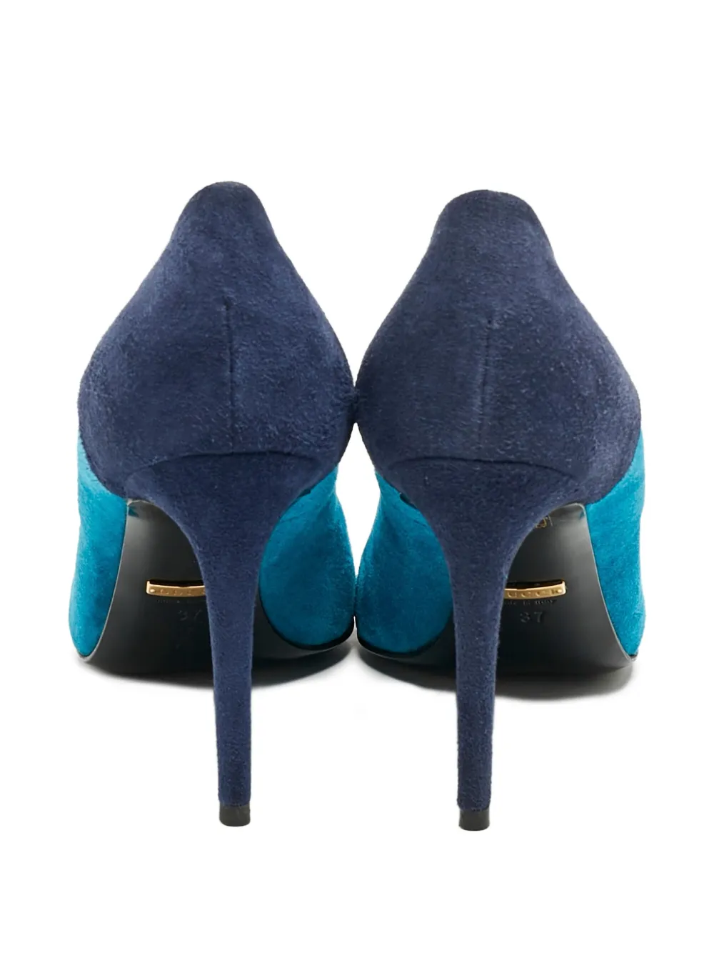 Gucci Pre-Owned 95 mm suède pumps met vlakken - Blauw