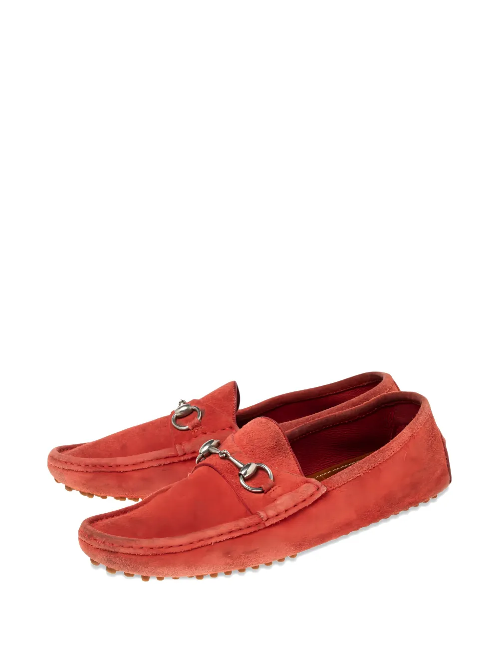 Gucci Pre-Owned Horsebit suède loafers - Rood