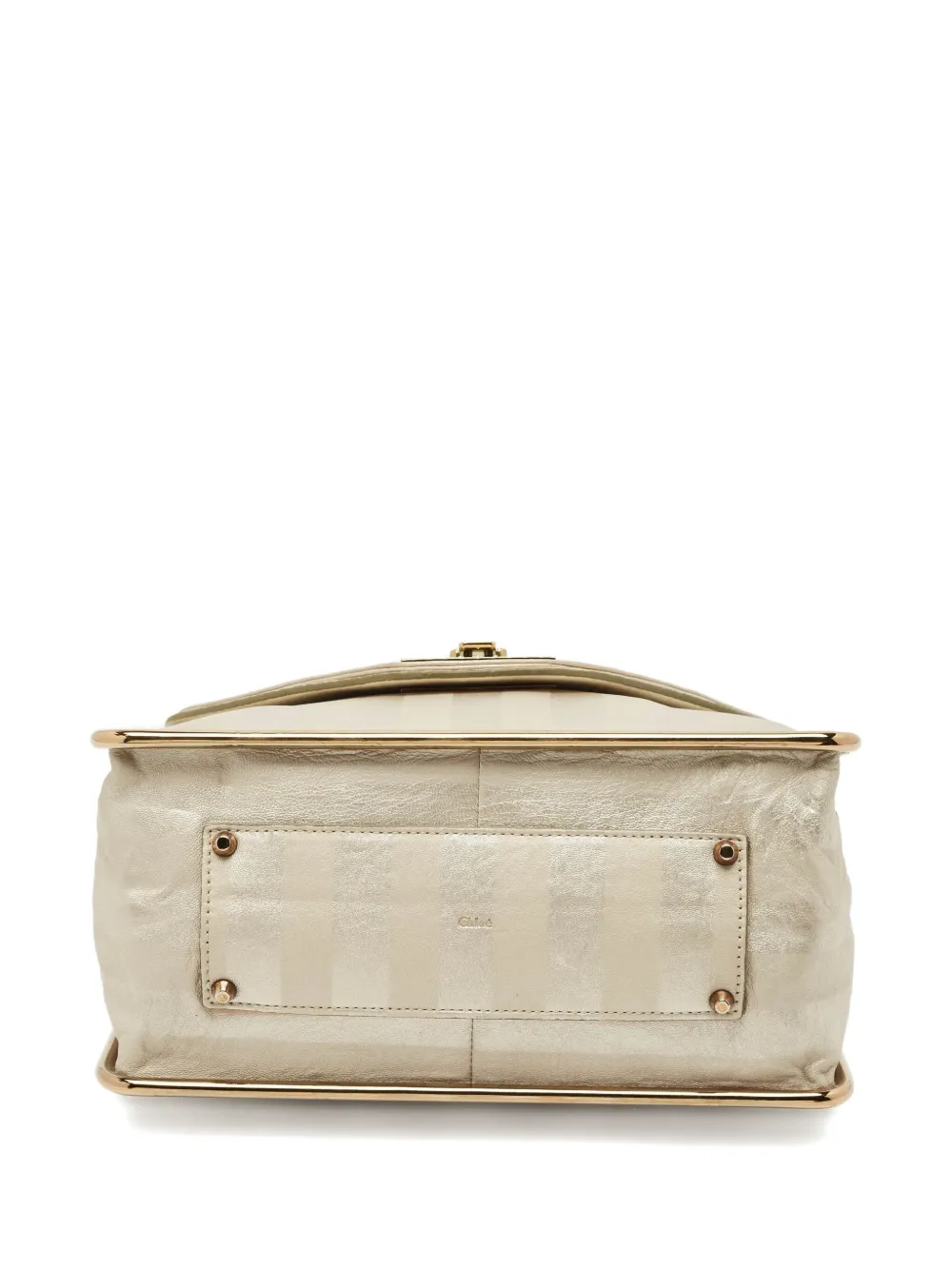Pre-owned Chloé Sally Striped Shoulder Bag In Gray