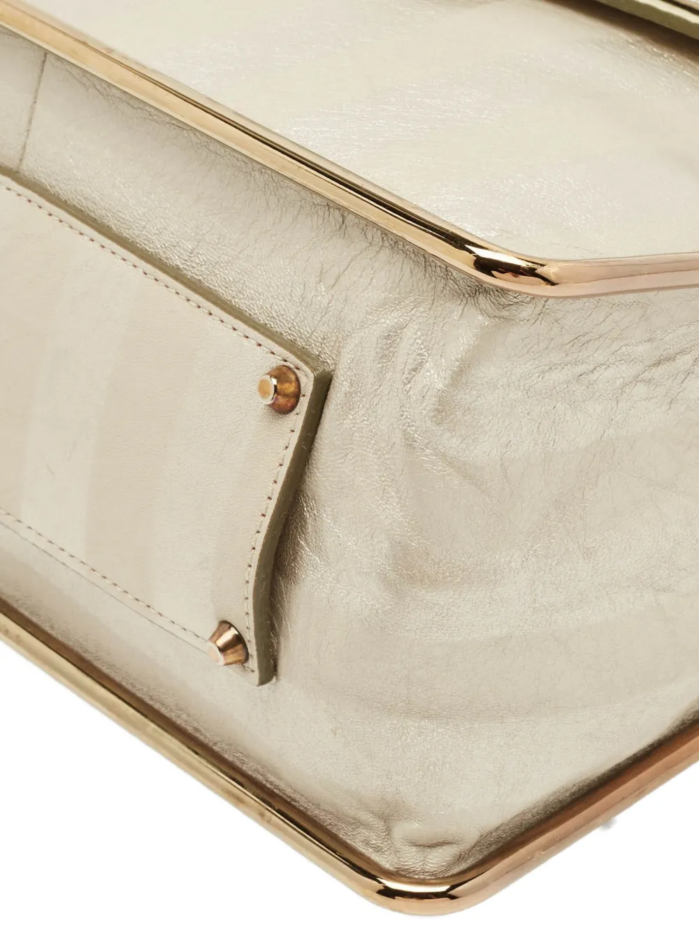Pre-owned Chloé Sally Striped Shoulder Bag In Gray