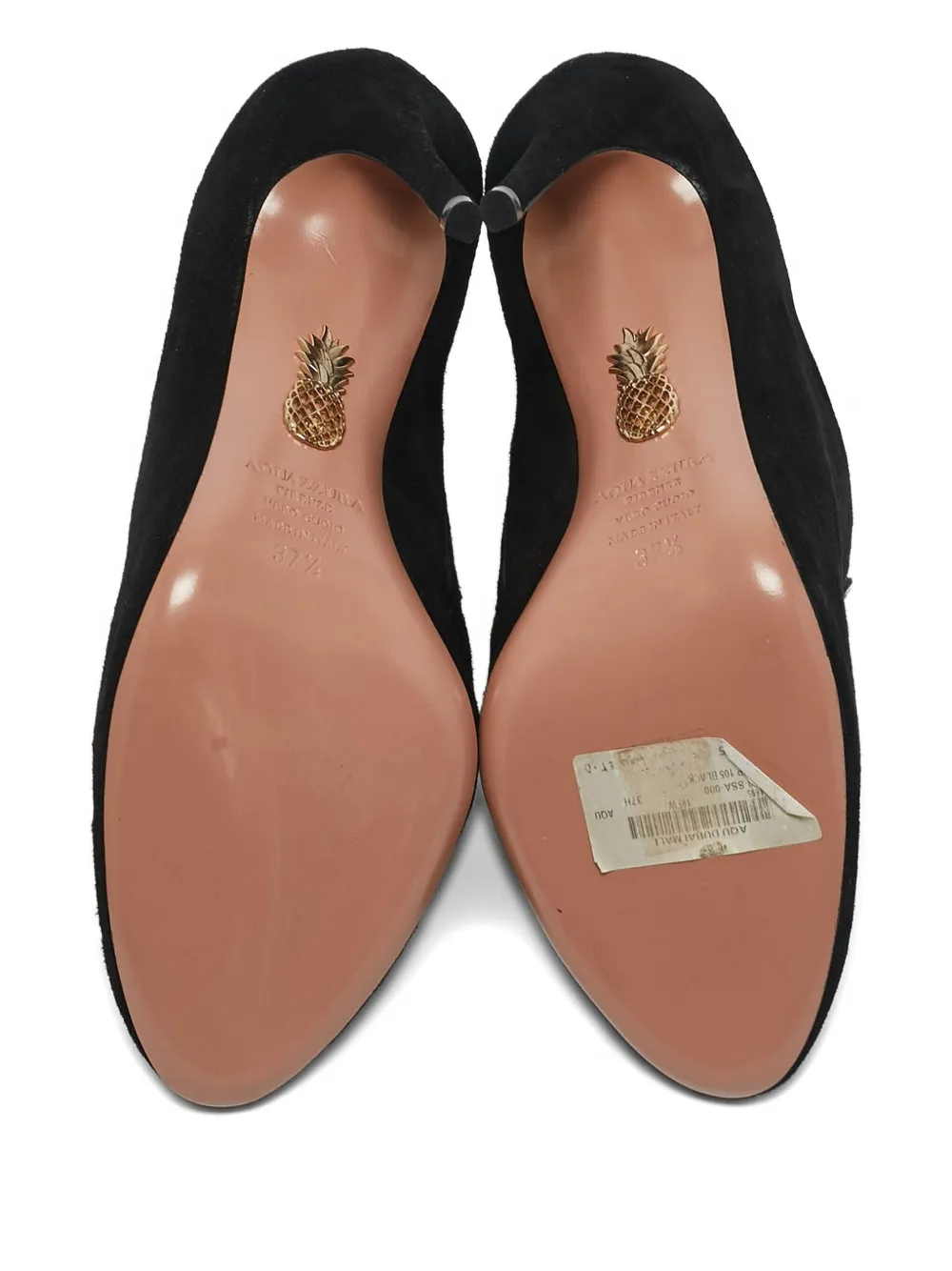 Pre-owned Aquazzura Amour Crystal-embellished Pumps In Black