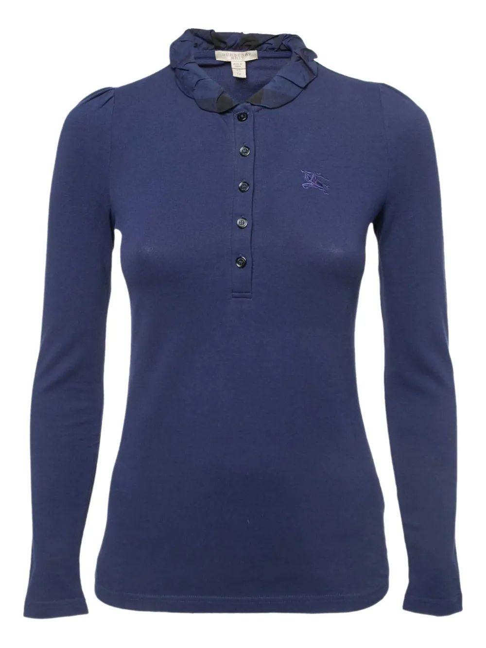 Burberry Pre-Owned ruffled polo shirt | Blue | Image 1