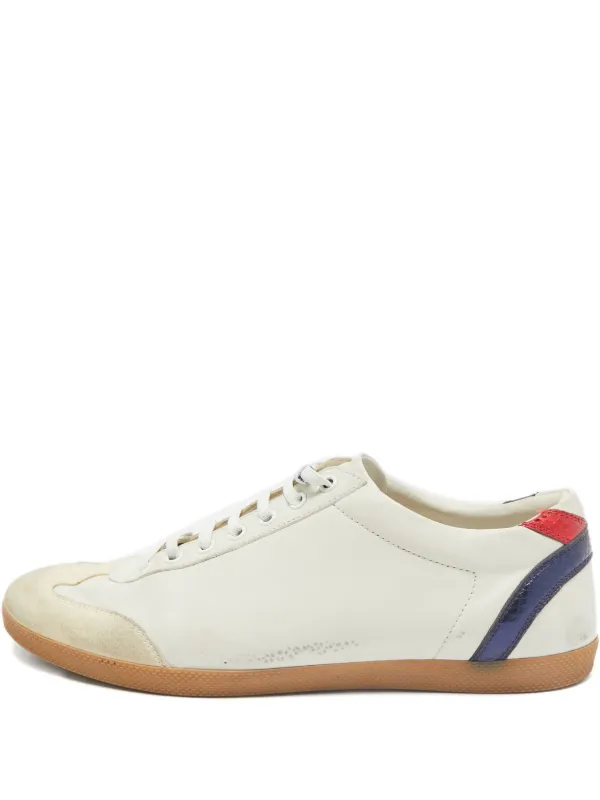 グッチ スニーカーホワイトレザー Gucci Pre-Owned GG レザー 