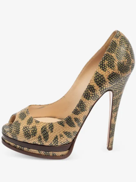 Casadei Vintage 150mm lizard-embossed leather platform pumps