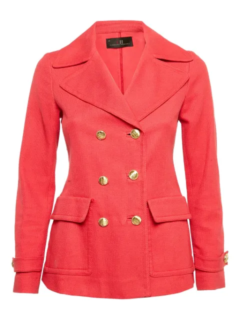 Carolina Herrera Vintage double-breasted textured tailored jacket