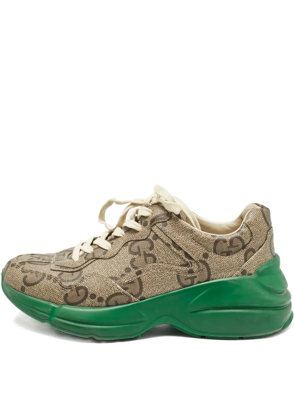 Gucci Pre-Owned Rhyton canvas sneakers | Brown | Image 1
