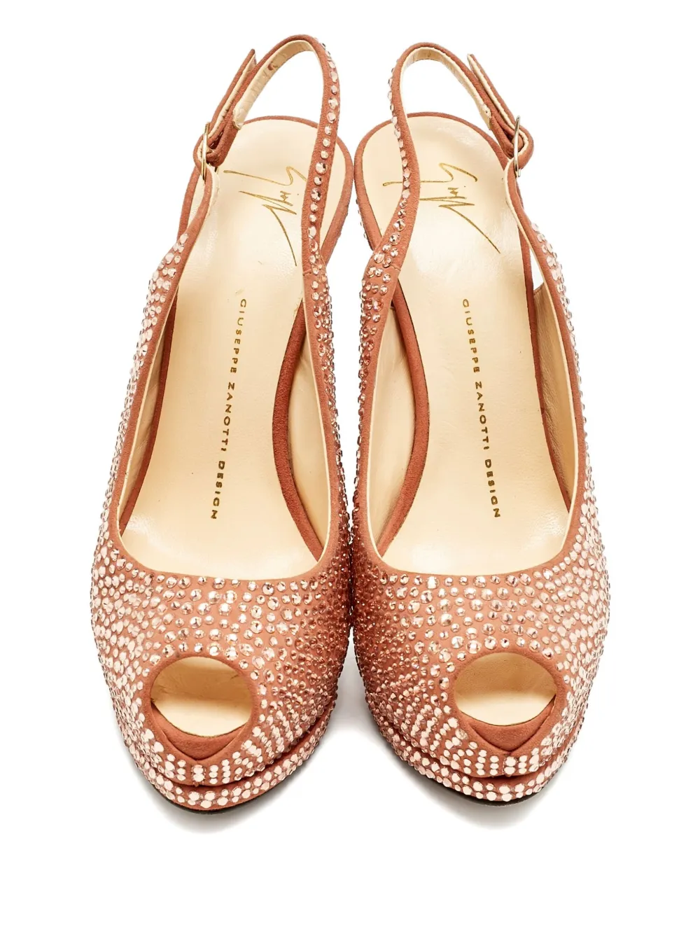 GIUSEPPE ZANOTTI Pre-owned 140mm Crystal-embellishment Pumps In Pink