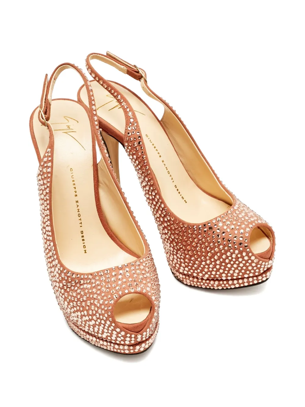 GIUSEPPE ZANOTTI Pre-owned 140mm Crystal-embellishment Pumps In Pink